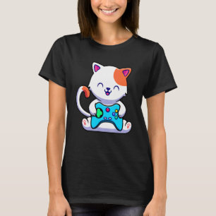 Camiseta Jogos de Cat com Console de Jogos
