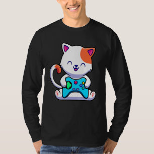 Camiseta Jogos de Cat com Console de Jogos