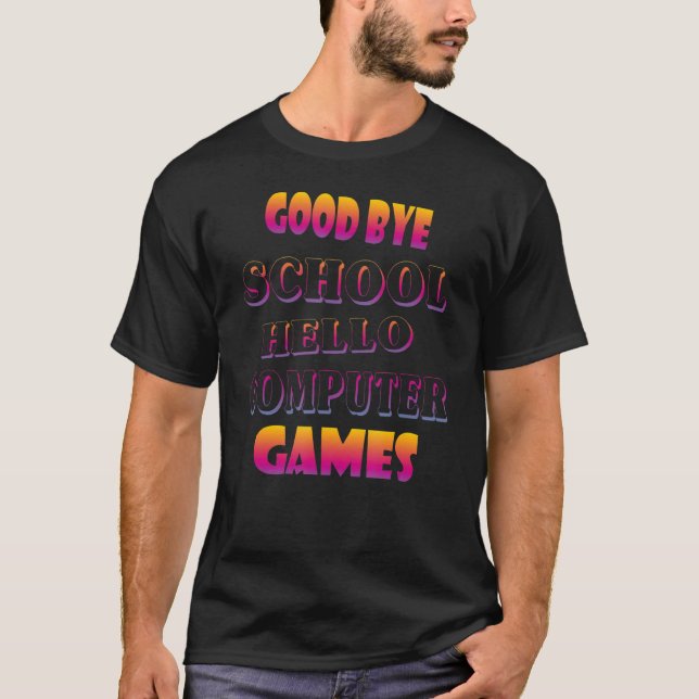Camiseta Jogos de computador para jogadores de escola (Frente)