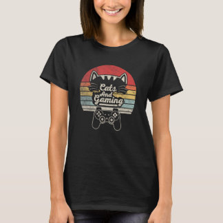 Camiseta Jogos De Gato, Retro, Gatos E Jogos
