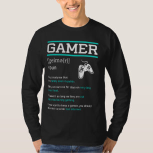 Camiseta Jogos De Pc De Definição De Jogador Irônico Engraç
