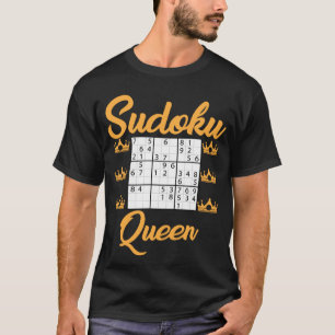 Camiseta Jogos De Quebra-cabeça Para Mulheres Sudoku Queen