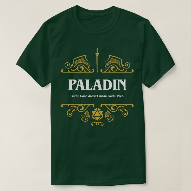 Camiseta Jogos de RPG Tabletop Classe Paladino (Frente do Design)
