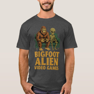 Camiseta Jogos de Vídeo Alien Homens Meninos Jogos Sasquatc