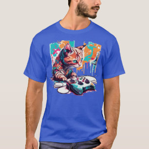 Camiseta Jogos de Vídeo de Jogos de Cat