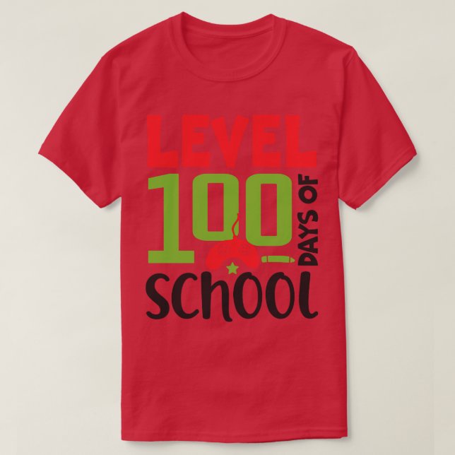 Camiseta Jogos de vídeo de nível 100 dias da escola meninos (Frente do Design)