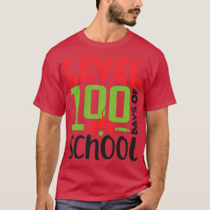 Camiseta Jogos de vídeo de nível 100 dias da escola meninos