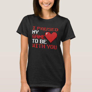 Camiseta Jogos de Vídeo Dia dos Namorados Gamer Eu Pausar M