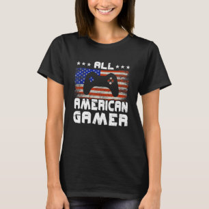 Camiseta Jogos De Vídeo Para Jogadores Americanos Em 4 De J