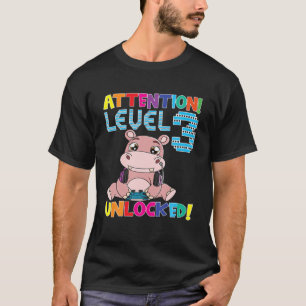 Camiseta Jogos Desbloqueados do Nível 3 de Atenção do Jogad