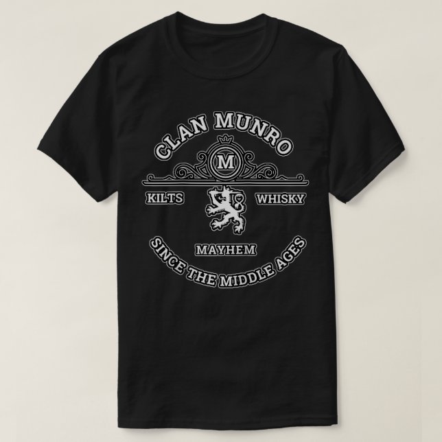Camiseta Jogos do planalto do Clan Munro Scottish Kilt  (Frente do Design)