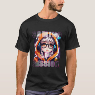 Camiseta Jogos É Minha Paixão - Adorável Kawaii Chibi