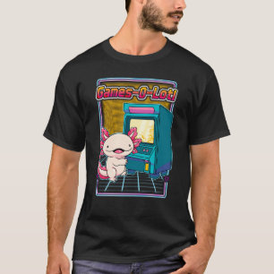 Camiseta Jogos em lota Axolotl Jogando Arcade Game Machine