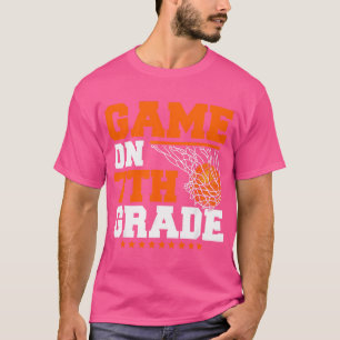 Camiseta Jogos Engraçados No 1º Dia De Basquete Do 7º Ano