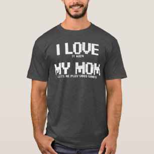 Camiseta Jogos Eu Amo Minha Mãe Roupas de Videogame Gamer f