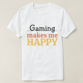 Camiseta Jogos Me Fazem Feliz Citação Vibrante Moderno Game
