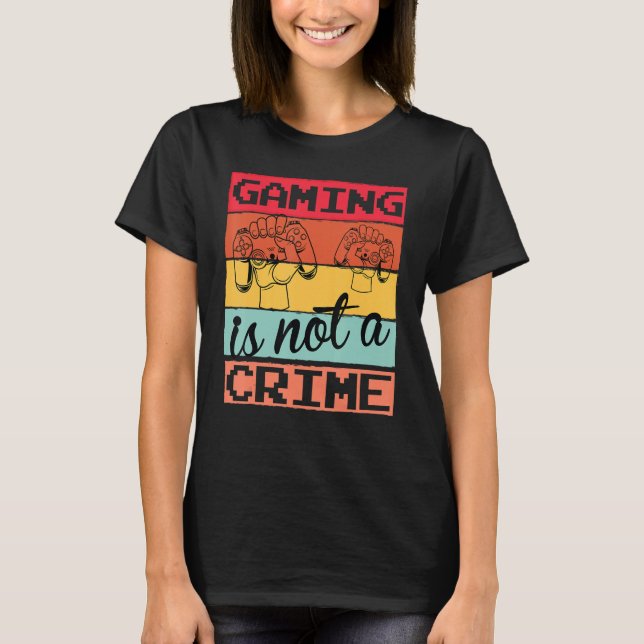 Camiseta Jogos Não São Videos games De Jogadores De Crime (Frente)