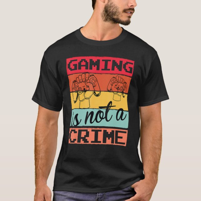 Camiseta Jogos Não São Videos games De Jogadores De Crime (Frente)