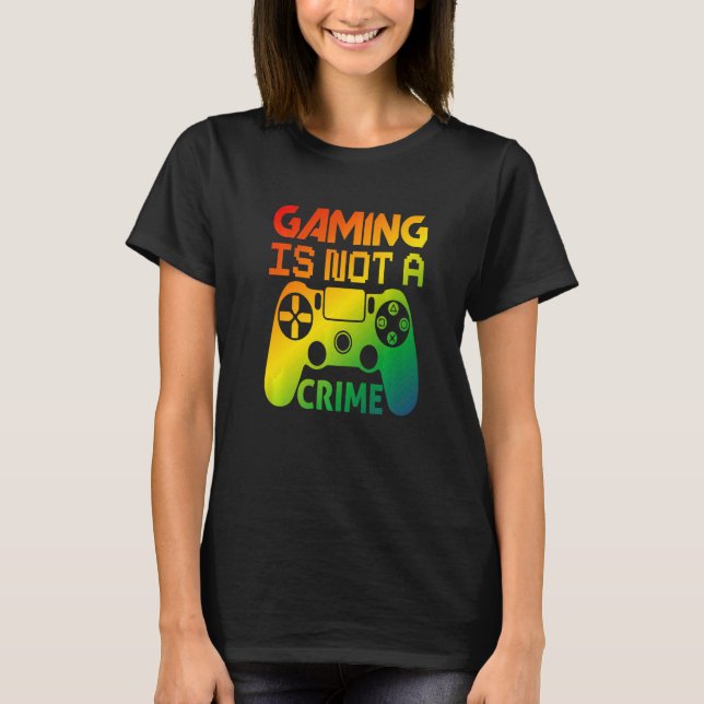 Camiseta Jogos Não São Videos games De Jogadores De Crime (Frente)