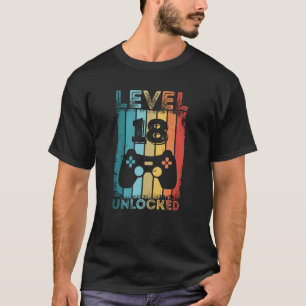 Camiseta Jogos Nível 18 Desbloqueados 18º Aniversário do