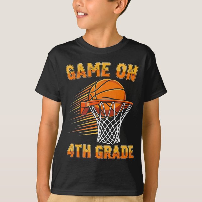 Camiseta Jogos no 4º ano do Basquete no 1º dia da escola (Frente)