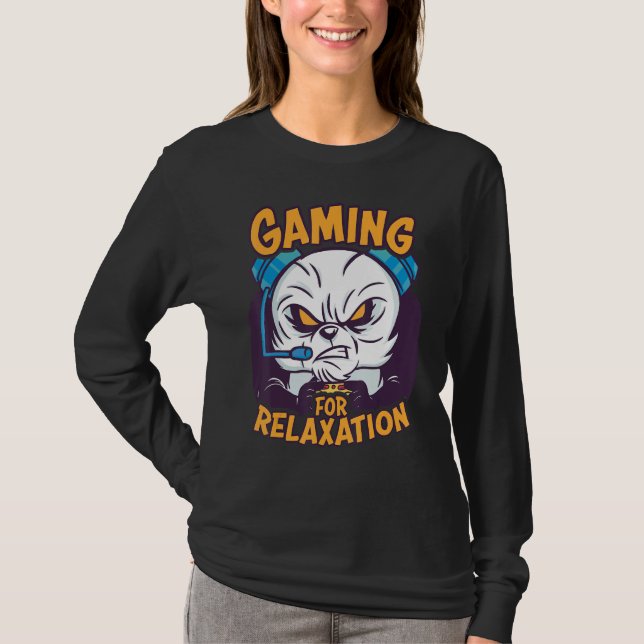 Camiseta Jogos para relaxamento Gamer Nerd Panda PC Computa (Frente)
