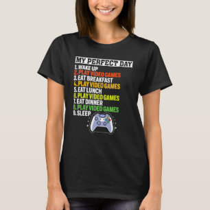 Camiseta Jogos para Videos games do meu dia perfeito