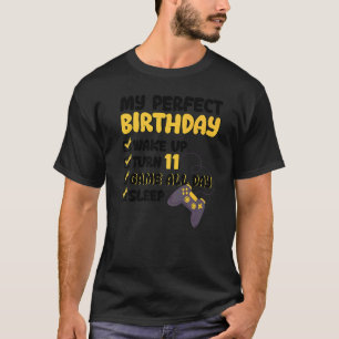 Camiseta Jogos Perfeitos De Aniversário De 11 Bday Com 11 A