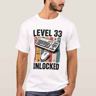 Camiseta Jogos retrô aniversário de 33 anos Nível 33 Desblo