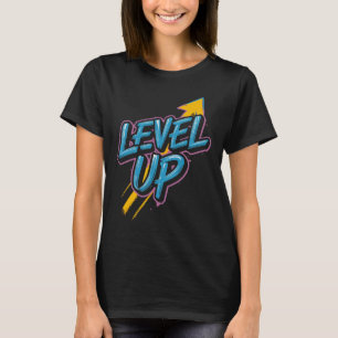 Camiseta Jogos Retro Level Up Meninos Meninas Homens Mulher