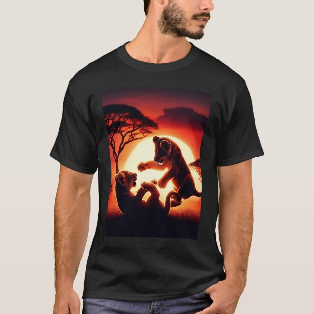 Camiseta Jogos Sunset: Dois Cubos Leões (Frente)