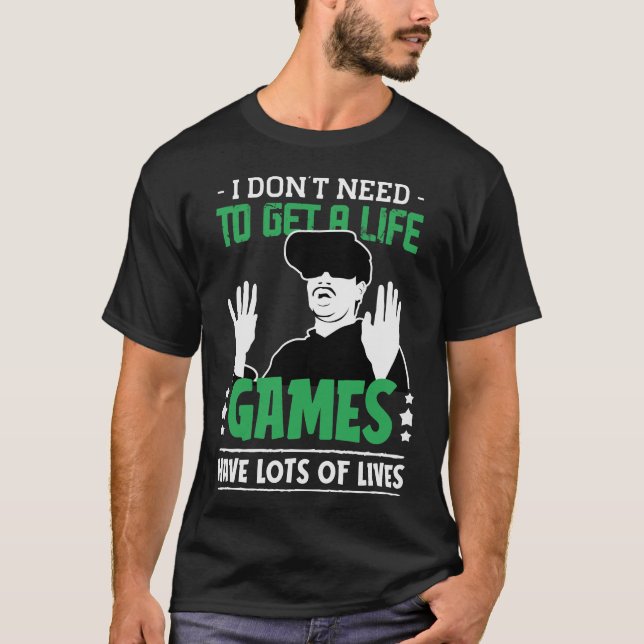 Camiseta Jogos têm muitas vidas (Frente)