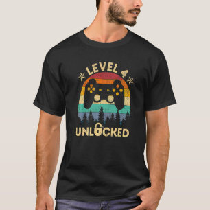 Camiseta Jogos Vintage 4º Aniversário Garota de 4 Anos G