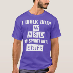 Camiseta Jogos WASD para jogadores de vídeo de PC engraçado