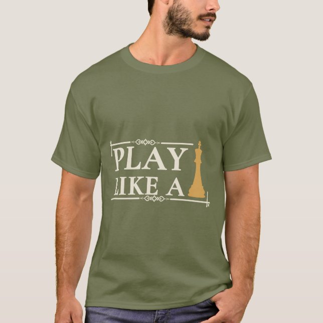 Camiseta Jogue Como um Rei – Citação de Estratégia de Poder (Frente)