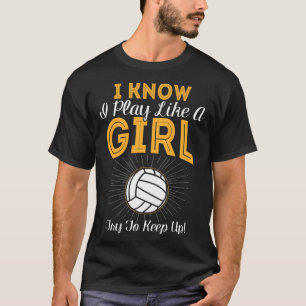 Camiseta Jogue Como Um Voleibol De Garota Para Meninas Adol