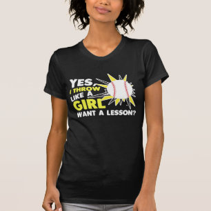 Camiseta Jogue Como Uma Garota Jogadora De Beisebol, Um Jog