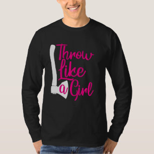 Camiseta Jogue Como Uma Garota Mulher Engraçada Ax Jogando