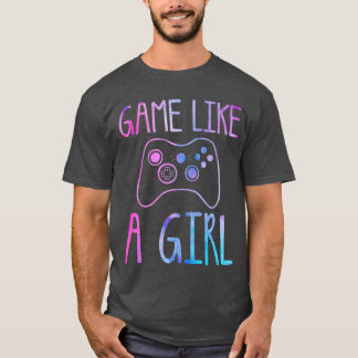 Camiseta JOGUE COMO UMA MENINA Controle de Video Game Retro