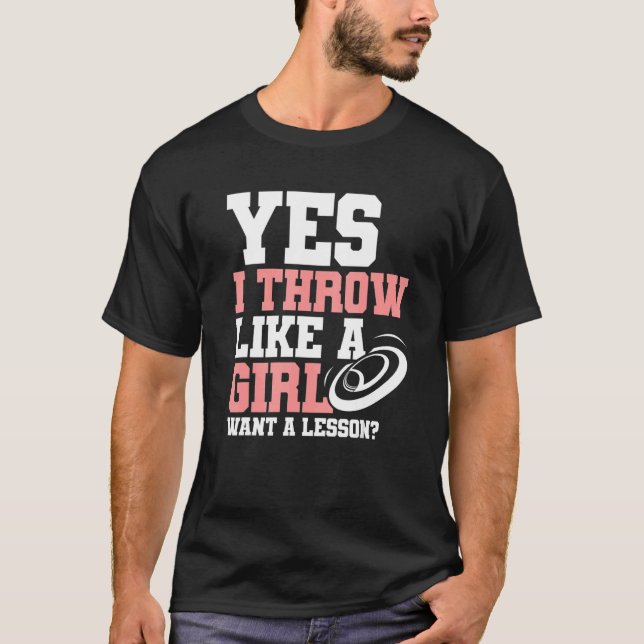 Camiseta Jogue Como Uma Menina Que Ultima Frisbee Mulheres  (Frente)