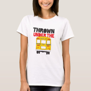 Camiseta Jogue embaixo do ônibus escolar amarelo