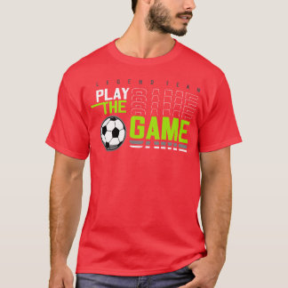 Camiseta jogue o jogo esporte tipografia gráfico vintage