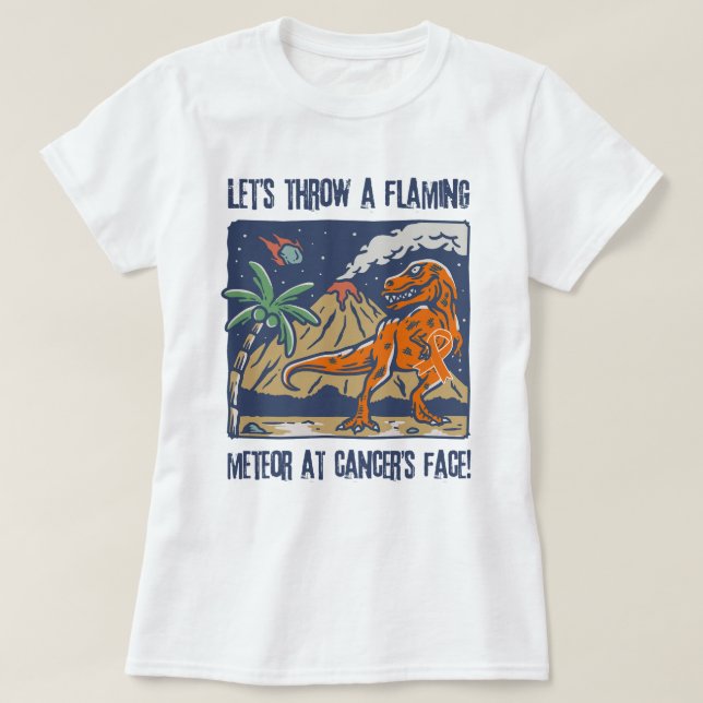 Camiseta Jogue Um Meteador Flamejante Na Sensibilização Da  (Frente do Design)