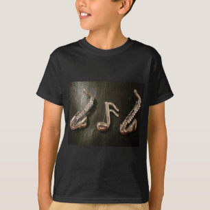 Camiseta Jogue uma nota musical nesse Saxaphone