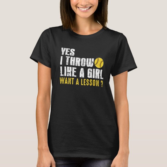 Camiseta Joguei Softball Como Uma Rapariga De Baseball Le (Frente)