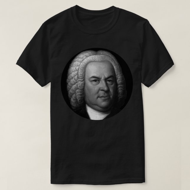 Camiseta Johann Sebastian Bach Black and White Portrait Sti (Frente do Design)