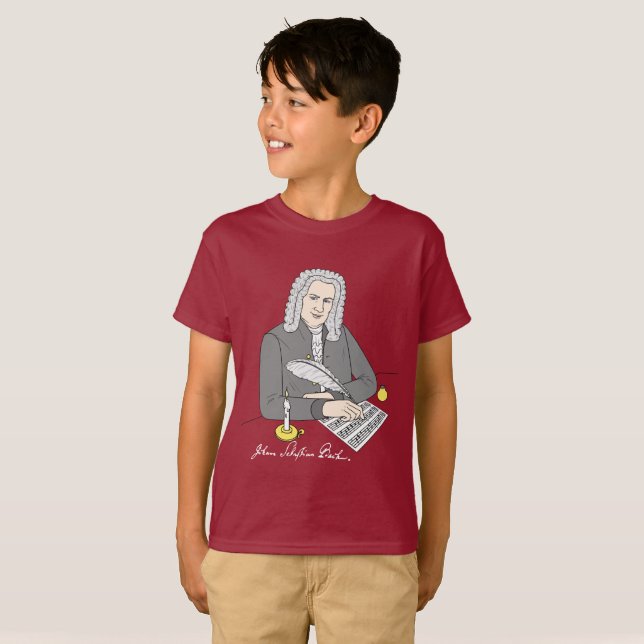 Camiseta Johann Sebastian Bach gezeichnet (Frente Completa)