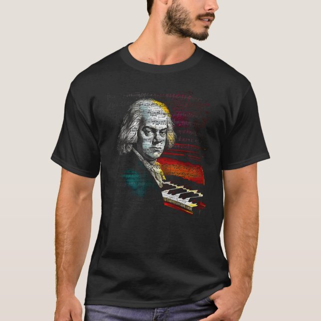 Camiseta Johann Sebastian Bach Music Pianist (Frente)