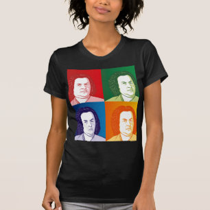 Camiseta Johann Sebastian Bach no estilo cartoon