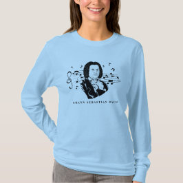 Camiseta Johann Sebastian Bach Portrait e Bust com Notes